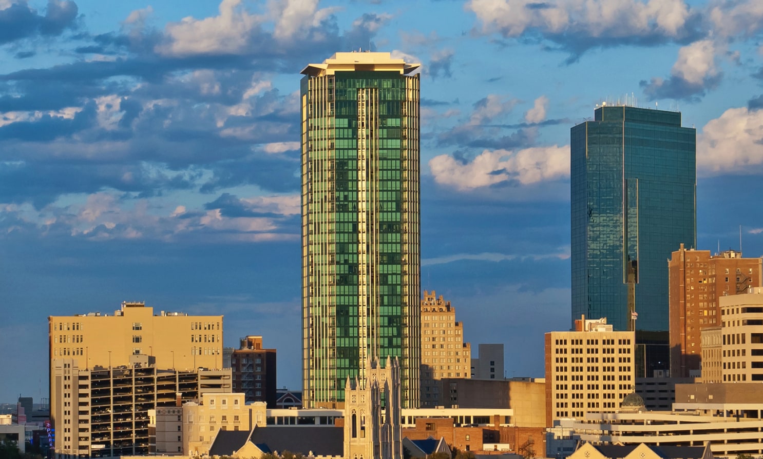 The Tower condominiums in the Fort Worth skyline